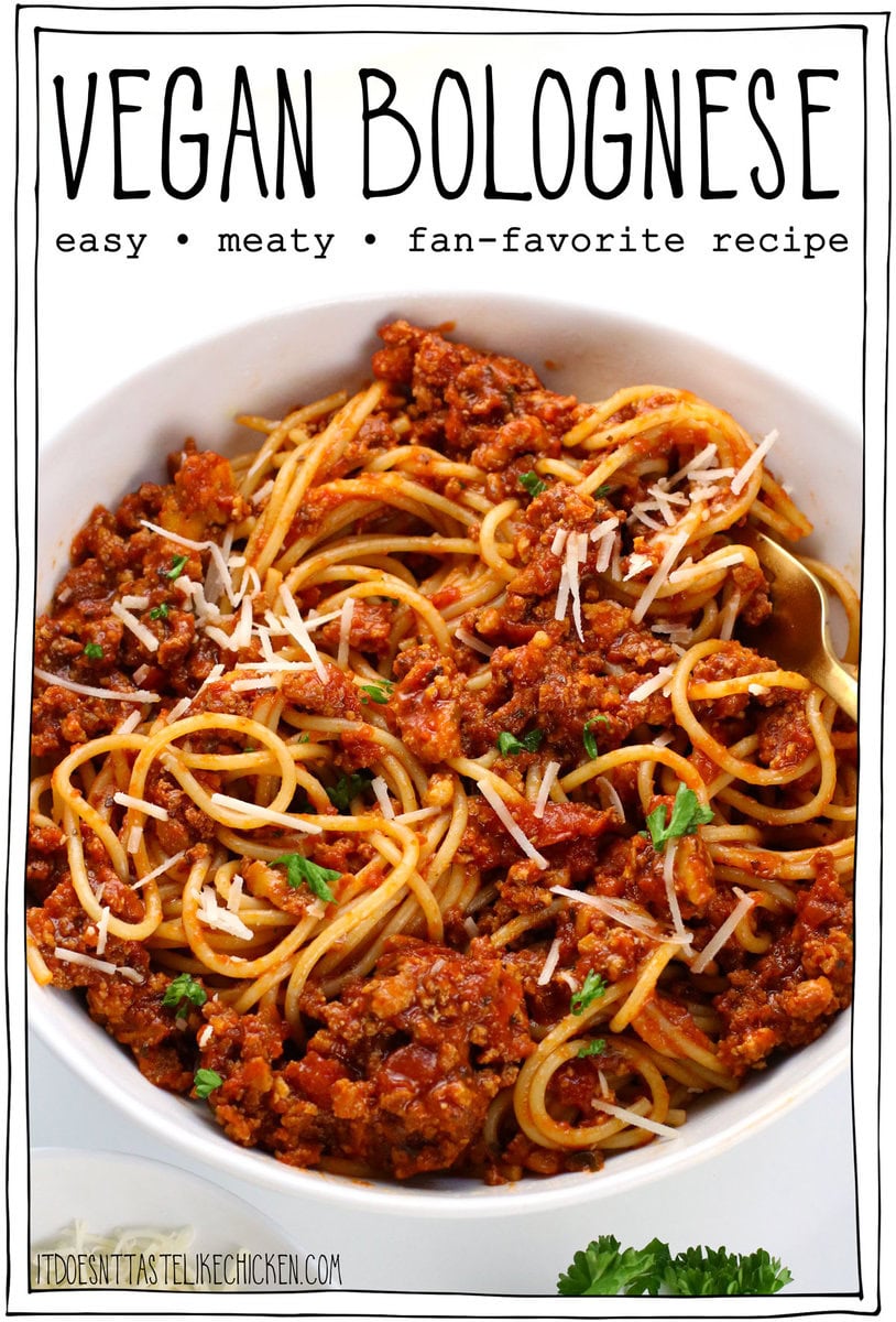 When people ask me what my favorite go-to recipe is, this Vegan Bolognese is always the answer! Rich, hearty, and so meaty you won’t believe it’s vegan, this protein-packed dish bursts with flavor. It’s easy to make and perfect for a cozy weeknight dinner or as a make-ahead meal.
