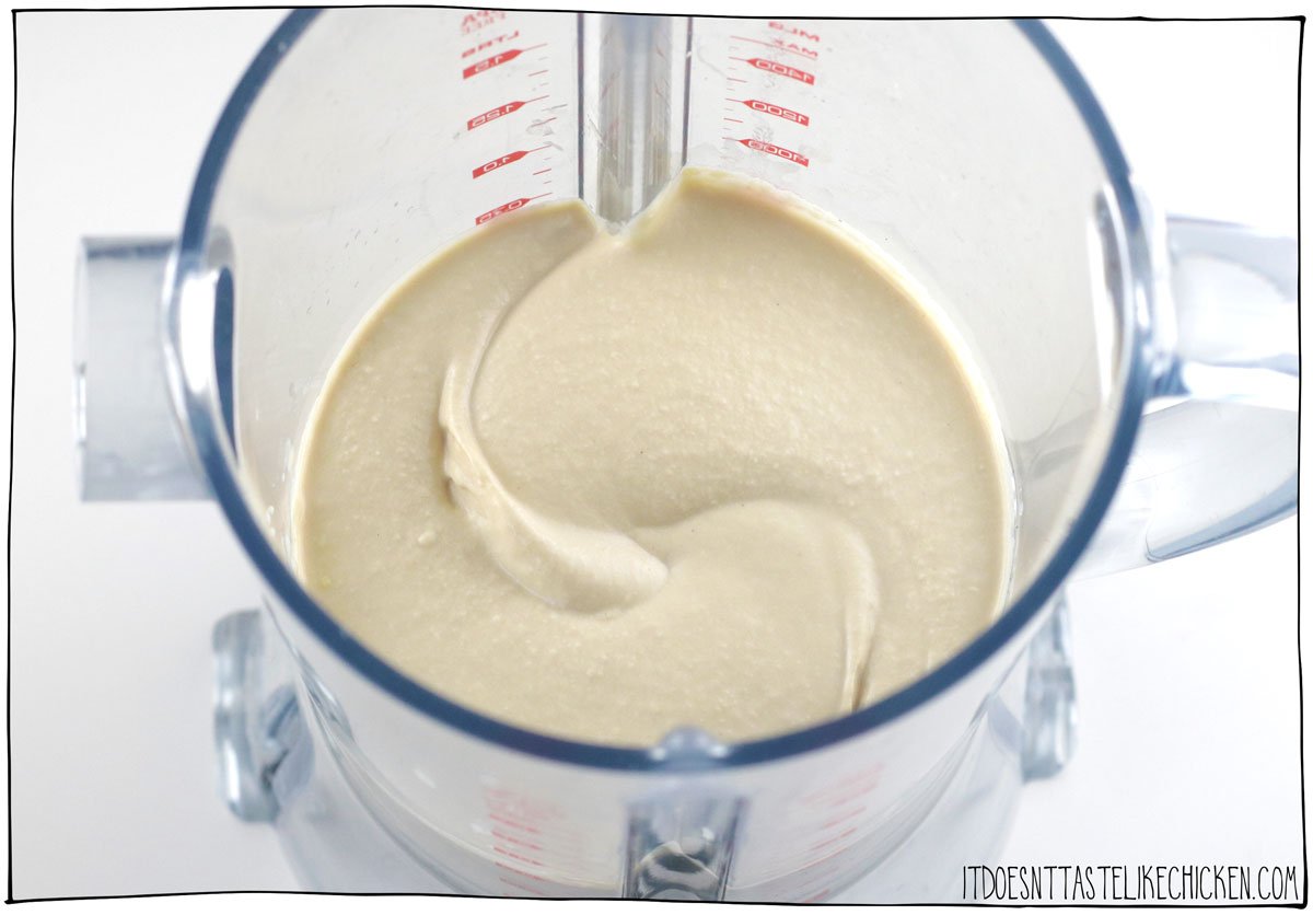 Blend the hummus ingredients in a blender for the creamiest texture.