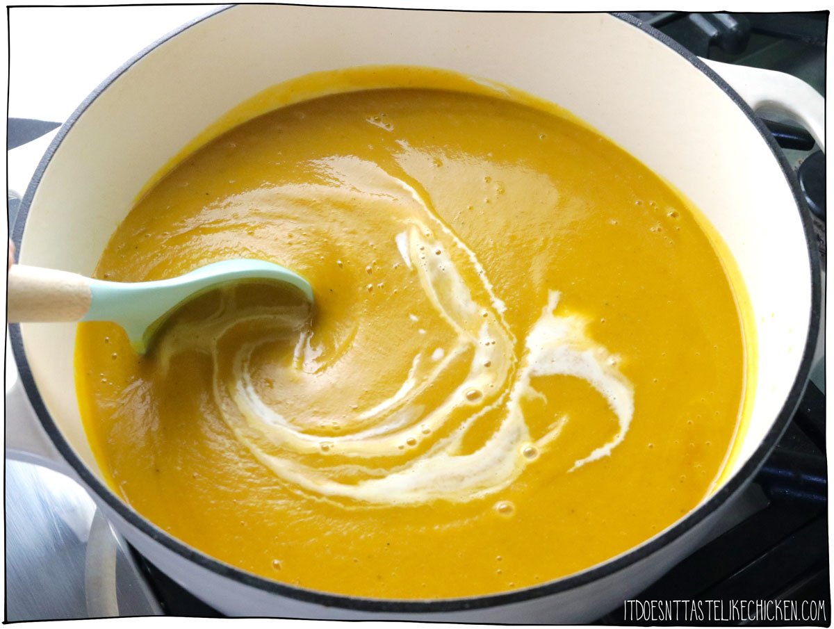 Return to the pot and stir in coconut milk.