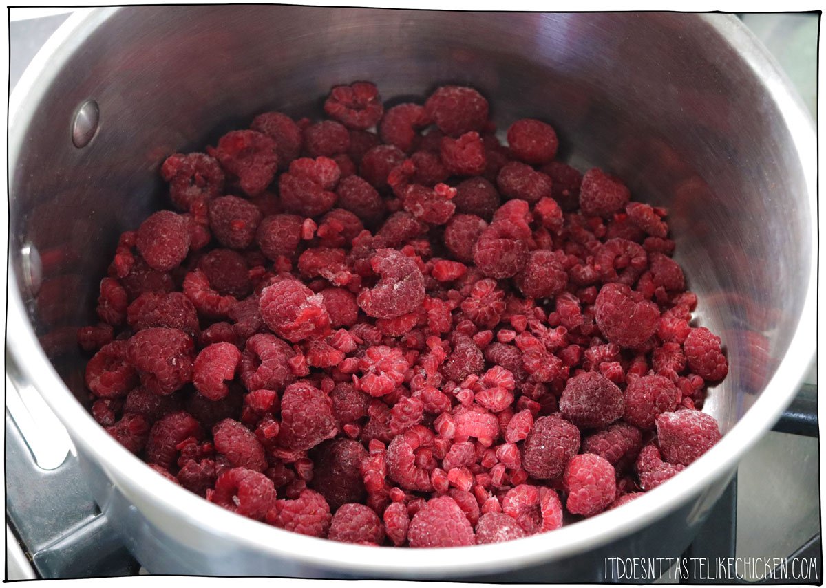 Cook the fruit over medium-high heat, stirring occasionally, until it softens and begins to bubble. This should take about 5-10 minutes. If the fruit starts to stick, add a small splash of water to the saucepan.