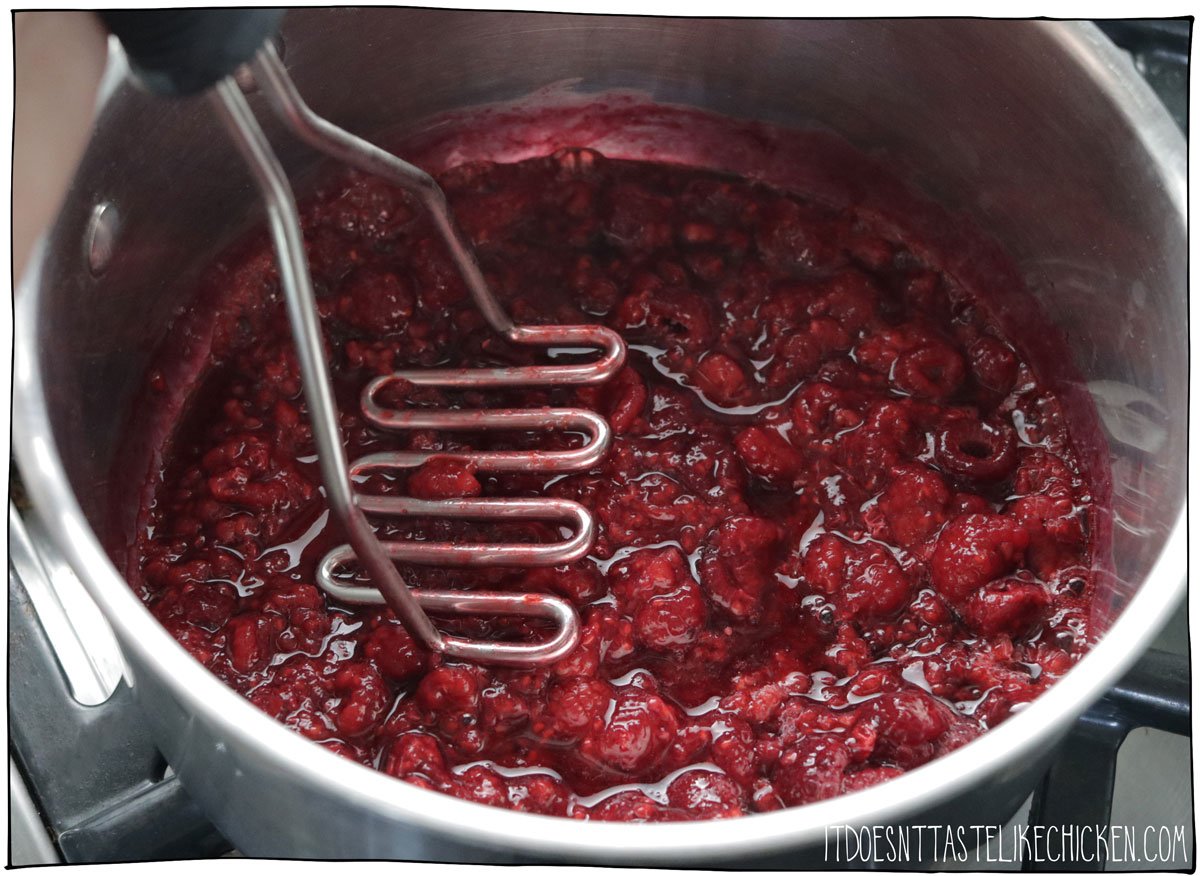 Once the fruit is cooked, use a potato masher or a spoon to mash it to your desired consistency. For chunkier jam, mash less; for a smoother texture, mash more.