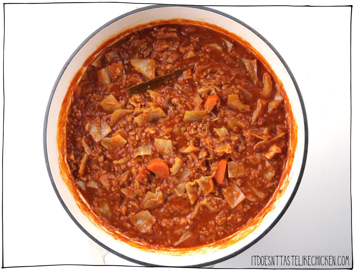 Add the tofu crumbles.