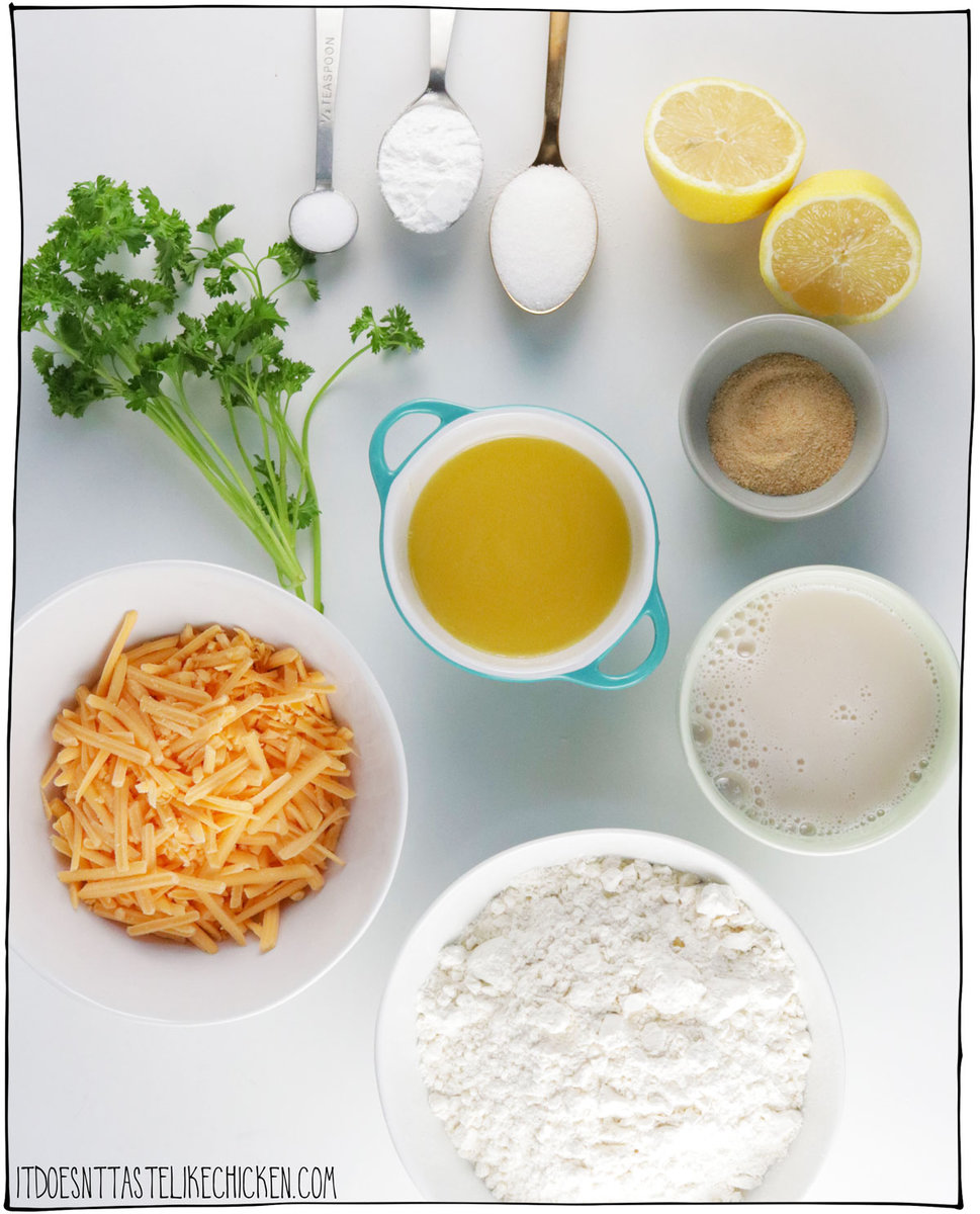 vegan cheddar biscuit ingredients.