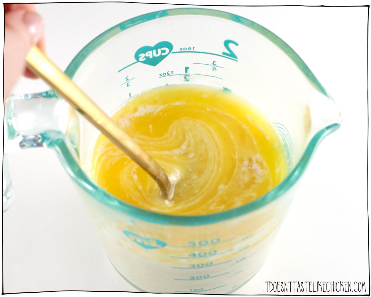 Then mix the wet ingredients.