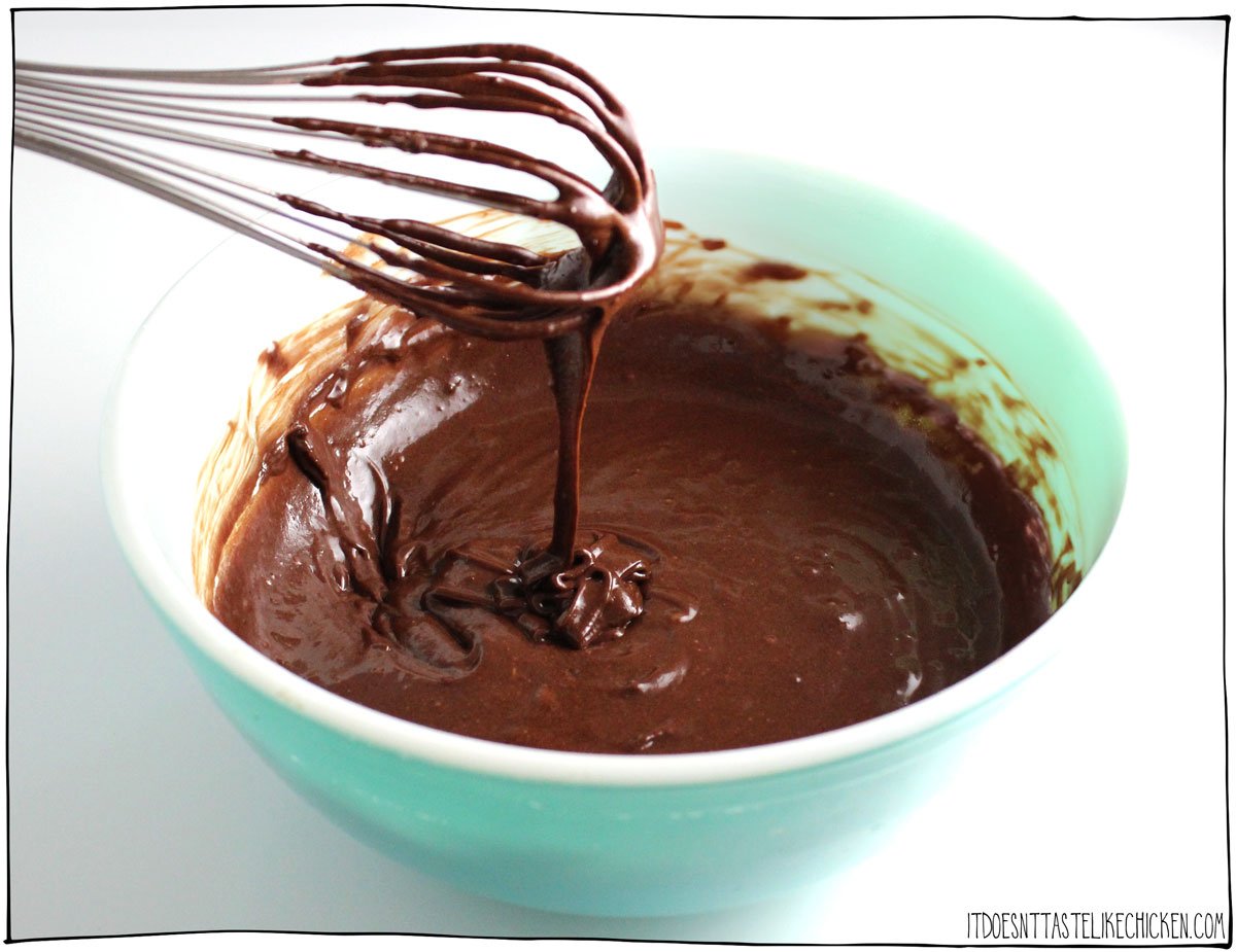 Mix the wet ingredients. Add the wet into the dry and mix to make your batter.