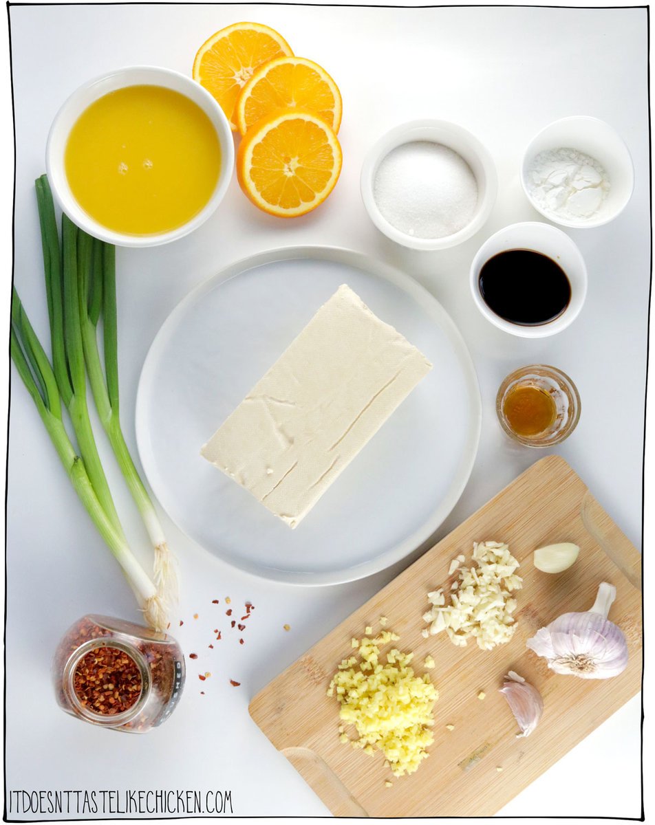 Vegan Orange Chicken ingredients.