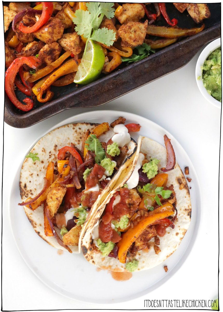 If you are looking for a super easy, delicious, veggie-packed dinner, Vegan Sheet Pan Fajitas are for you! Just 15 minutes of prep then pop the sheet pan in the oven to roast. Serve the flavor-packed tofu and veggies with warm tortillas and your favorite toppings. The perfect crowd-pleasing easy weeknight dinner, you'll want to add this to your weekly rotation! 