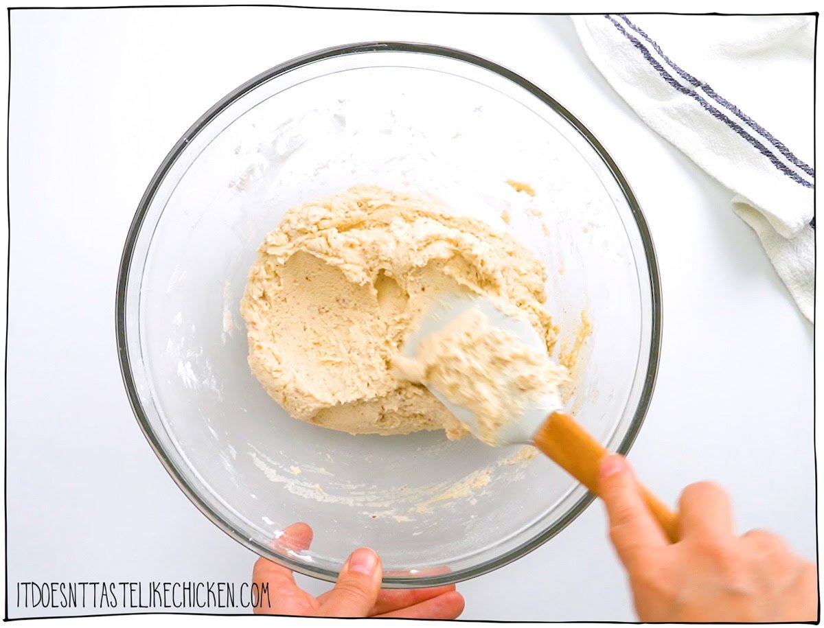 Mix the wet and dry to make a dough.