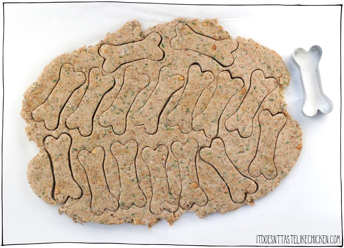 roll the dough and cut dog biscuits