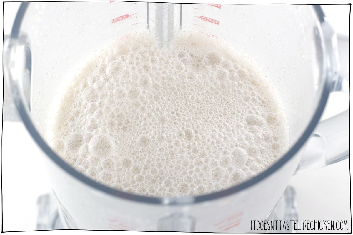 Make sure you blend it for 45 seconds max to ensure it doesn't get slimy.