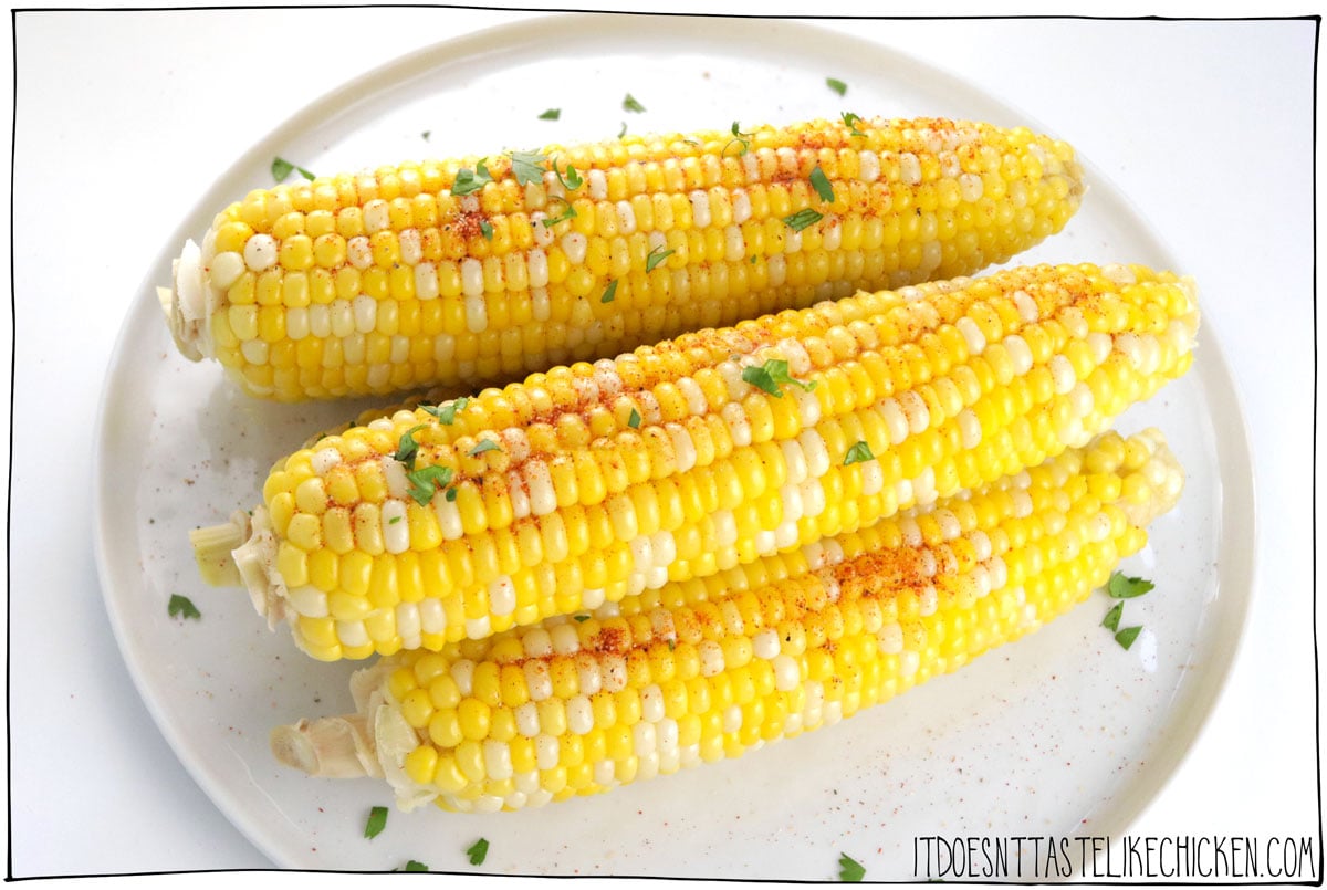 How to Boil Corn on the Cob Perfectly! The easiest method for boiling corn on the cob is here! This fail-proof method keeps your corn tender, sweet, and crisp, and includes an optional spice blend recipe. Perfect for a summer side dish, and the best part? The corn stays hot and full of flavor while you prep (or grill) the rest of dinner. I mean, look at this thing! 😉