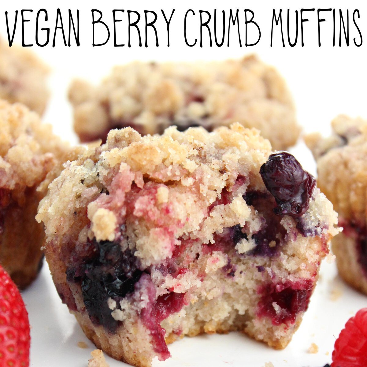 Vegan Berry Crumb Muffins