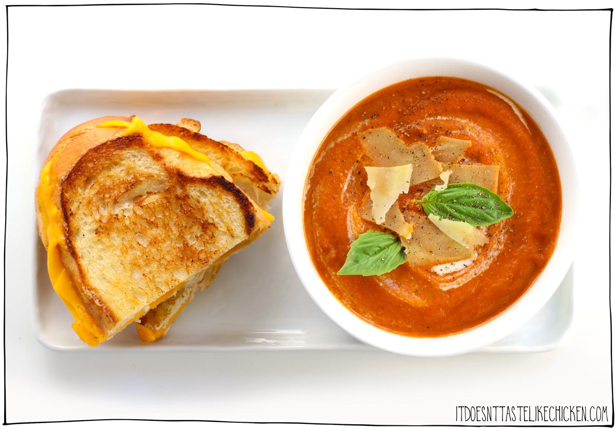 This is My Go-To Vegan Tomato Soup Recipe because it's creamy, rich, flavorful, and made with just 10 simple pantry ingredients you likely already have on hand. It's a healthy, comforting, hug in a bowl that's perfect for any day.