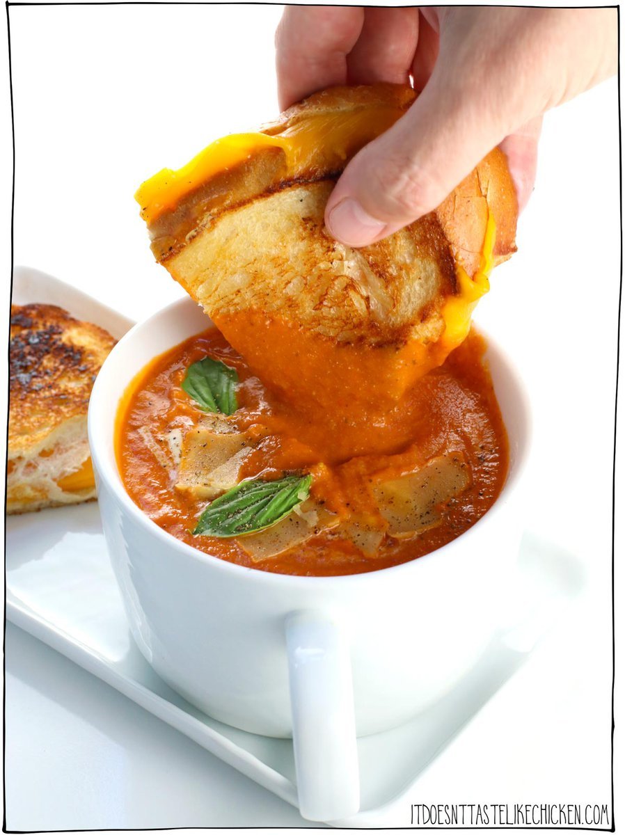 This is My Go-To Vegan Tomato Soup Recipe because it's creamy, rich, flavorful, and made with just 10 simple pantry ingredients you likely already have on hand. It's a healthy, comforting, hug in a bowl that's perfect for any day.