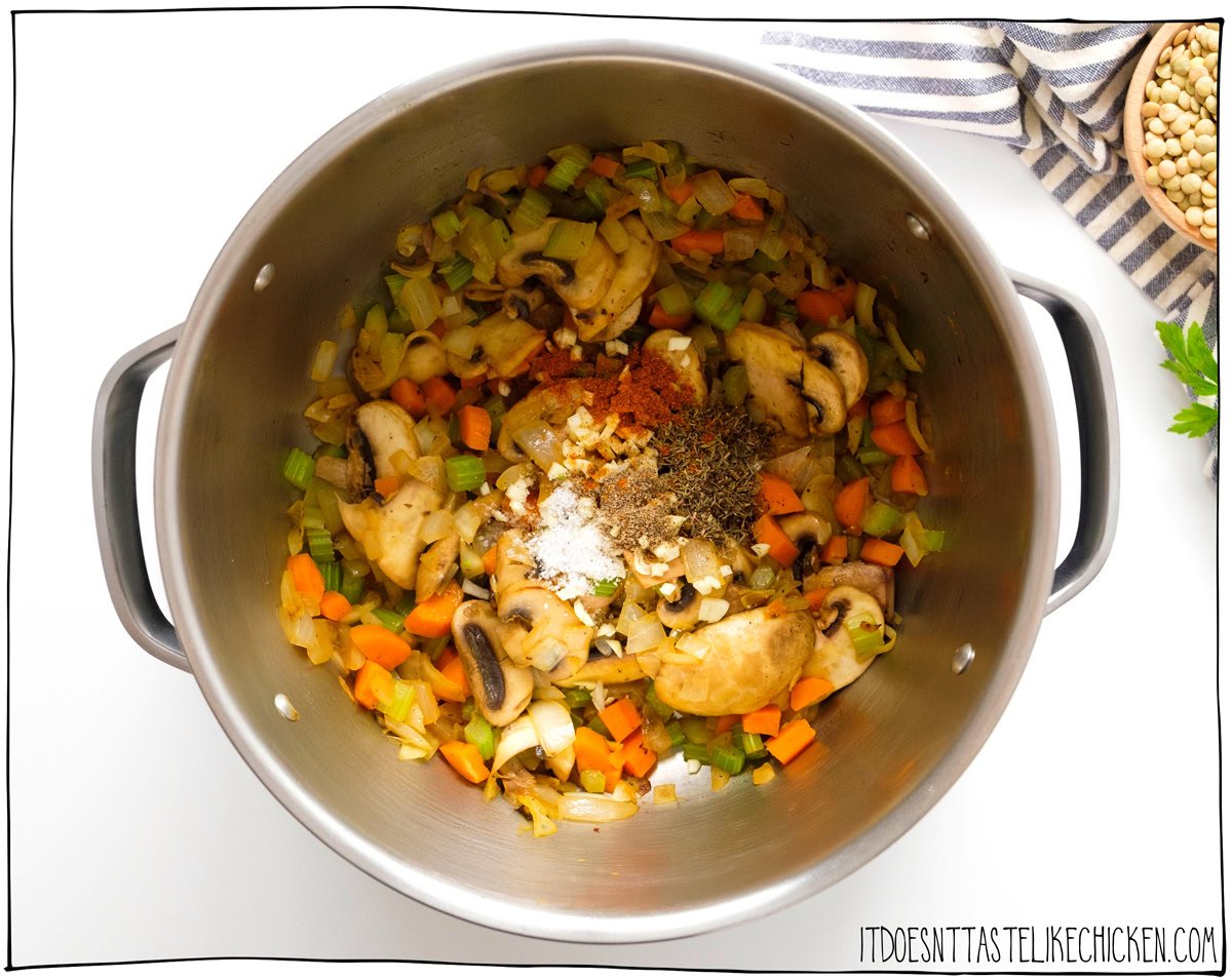 Sauté the vegetables.