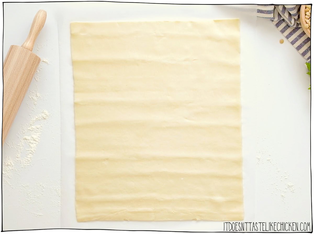Roll out the puff pastry.