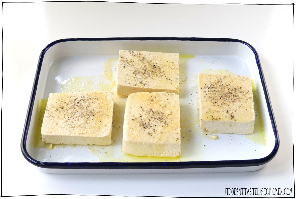 Season with salt, pepper, and garlic powder.