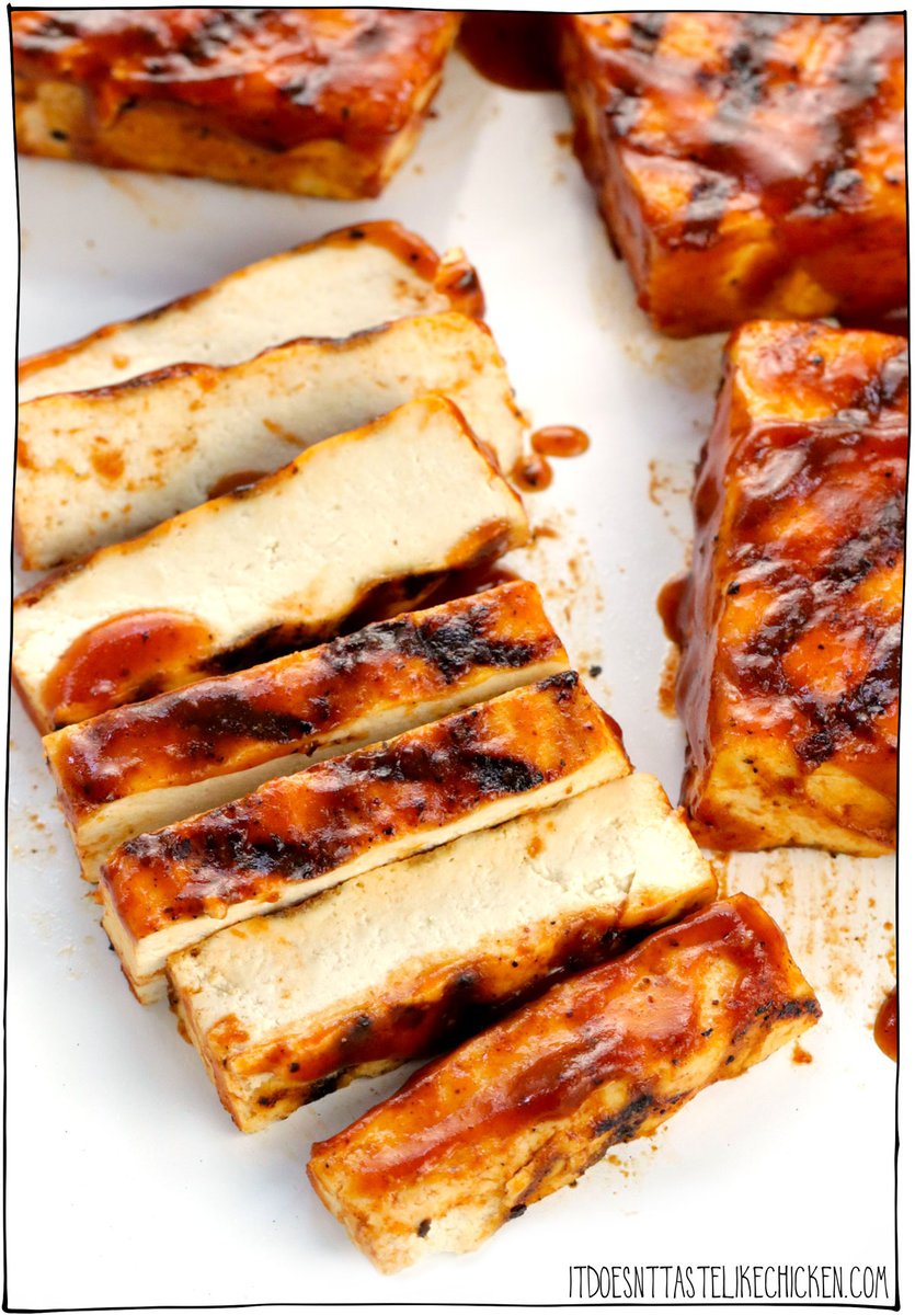 Quick & Easy BBQ Tofu is the perfect addition to your summer BBQ meal. Just 6 easy ingredients and 10 minutes of grilling time are all it takes to make this tender juicy tofu that's smothered in your favorite barbecue sauce. Pair with your favorite side dishes for the perfect vegan and vegetarian-friendly summer meal. Yum!!
