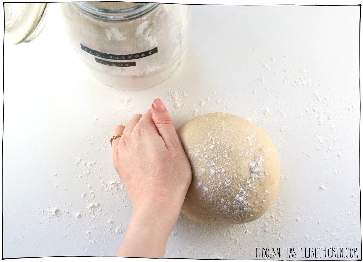 Knead the dough by hand or use a dough hook on a stand mixer.