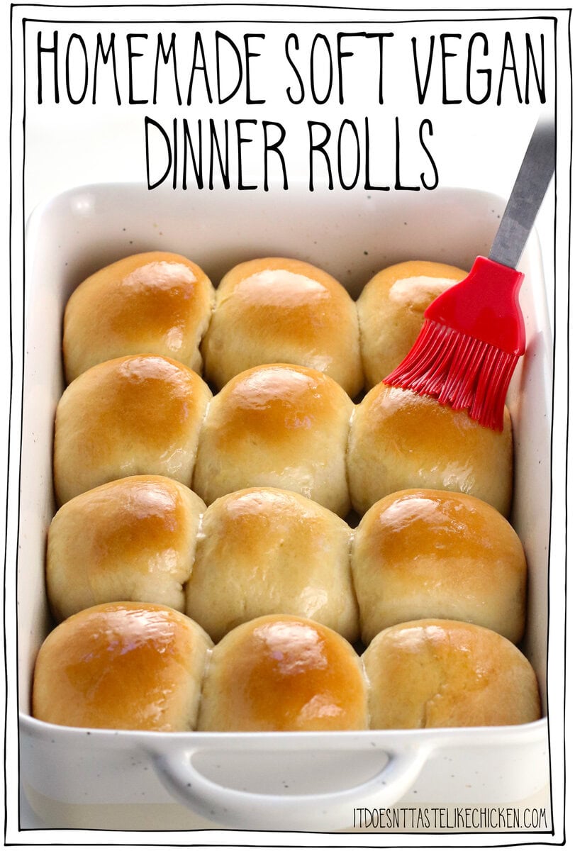 Light, fluffy, buttery, golden with just a hint of sweetness—these Soft Vegan Dinner Rolls are everything you want in a bread basket and more. Made with simple plant-based ingredients, they’re a crowd-pleaser for any occasion—from cozy weeknight dinners to festive holiday spreads. And yes, they’re so good you’ll want to eat them straight out of the pan (I speak from experience).