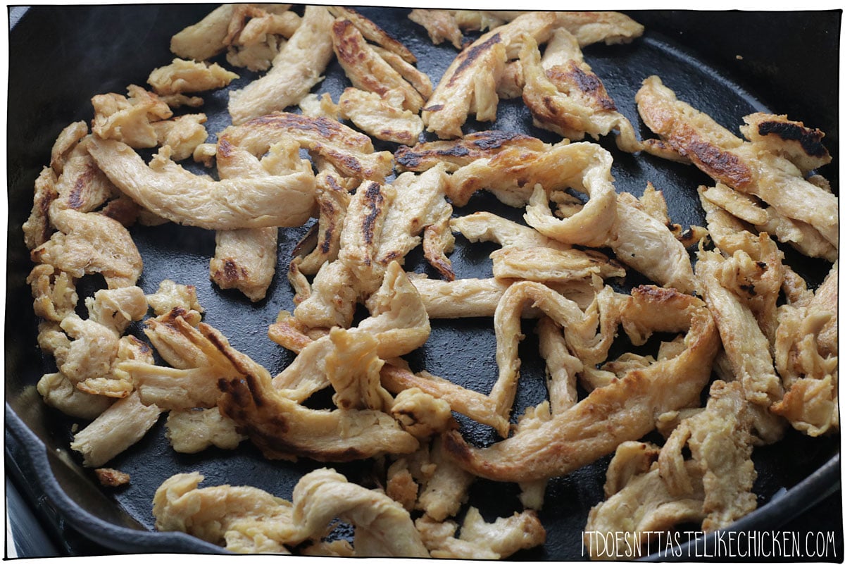 pan-fry the soy curls until browned