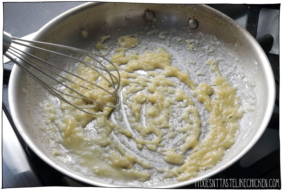 for the mozzarella cheese, make a quick roux.