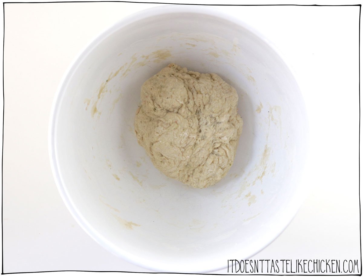 Add the water to make a dough.