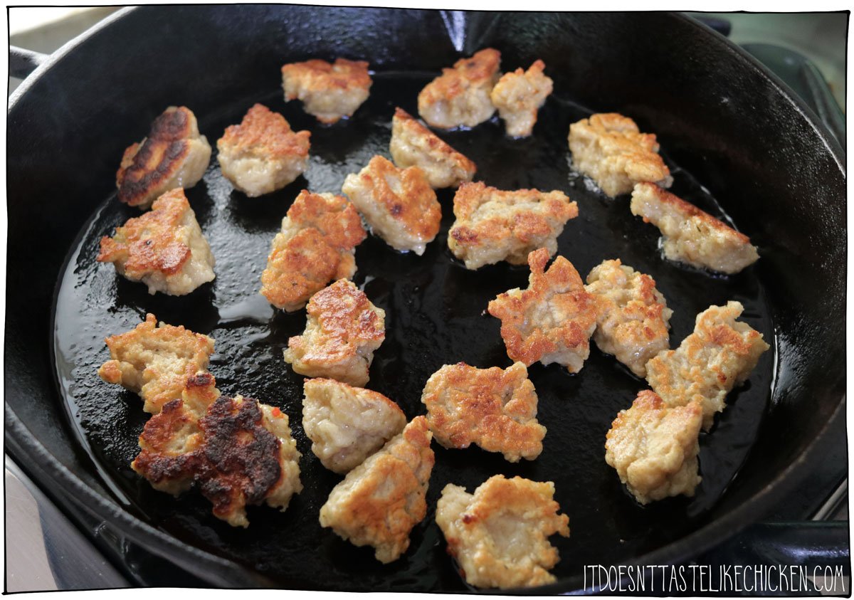 fry the quick seitan until crispy.