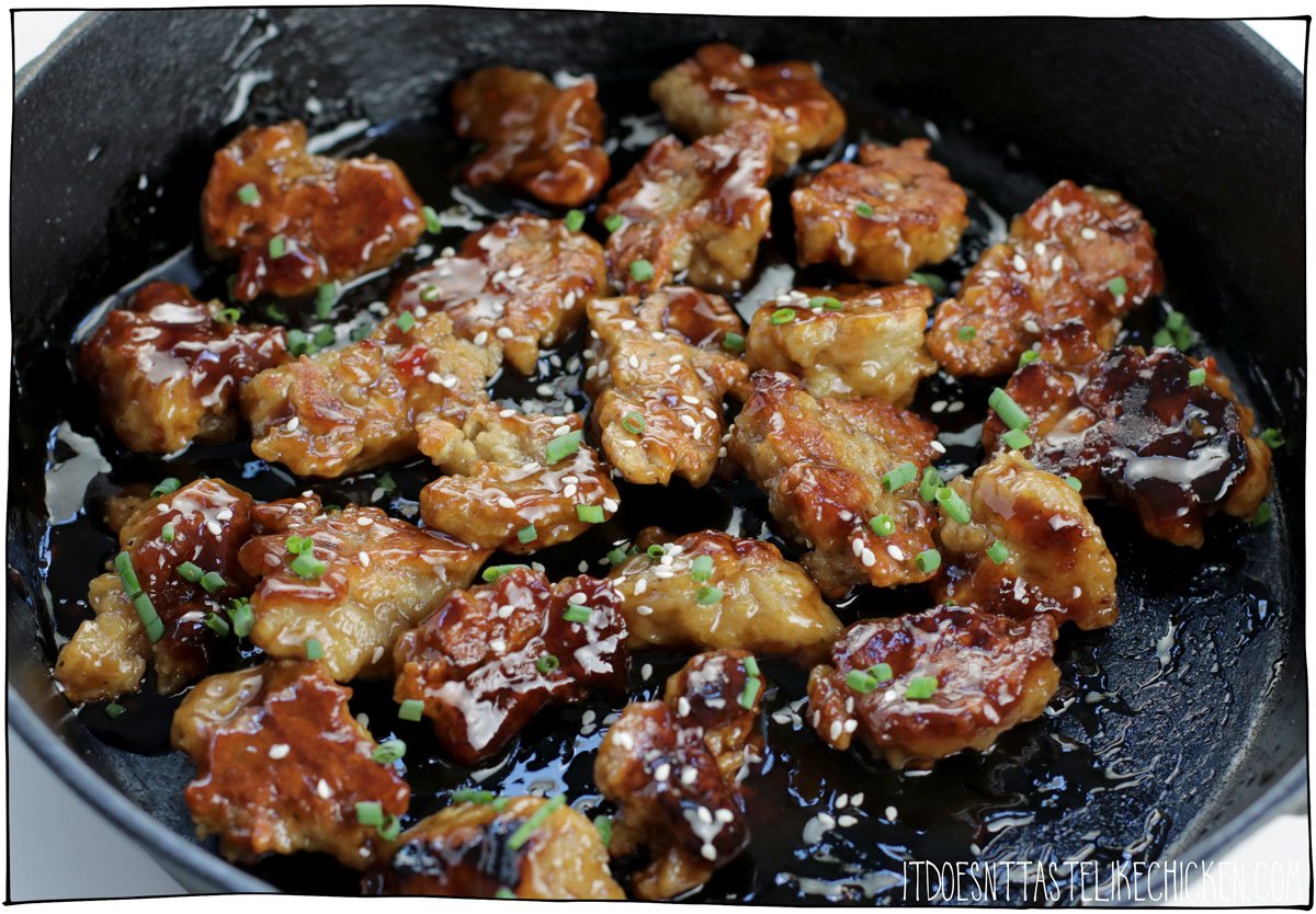Just 20 minutes to make, and only 7 ingredients, this is by far the quickest and easiest seitan recipe ever!! This vegan chicken alternative is simple to whip up and perfect to add to any meal.  Crispy crunchy on the outside, and tender chewy in the middle. The perfect meaty texture to amp up any vegan meal! If you are new to making seitan this is the perfect recipe for beginners to try. #itdoesnttastelikechicken #seitan #veganrecipes