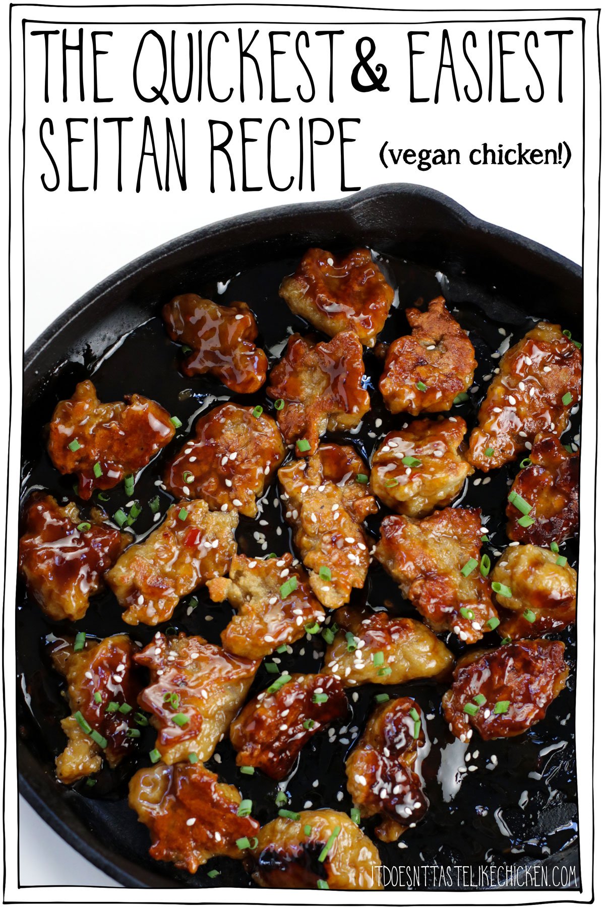 Just 20 minutes to make, and only 7 ingredients, this is by far the quickest and easiest seitan recipe ever!! This vegan chicken alternative is simple to whip up and perfect to add to any meal. Crispy crunchy on the outside, and tender chewy in the middle. The perfect meaty texture to amp up any vegan meal! If you are new to making seitan this is the perfect recipe for beginners to try. #itdoesnttastelikechicken #seitan #veganrecipes