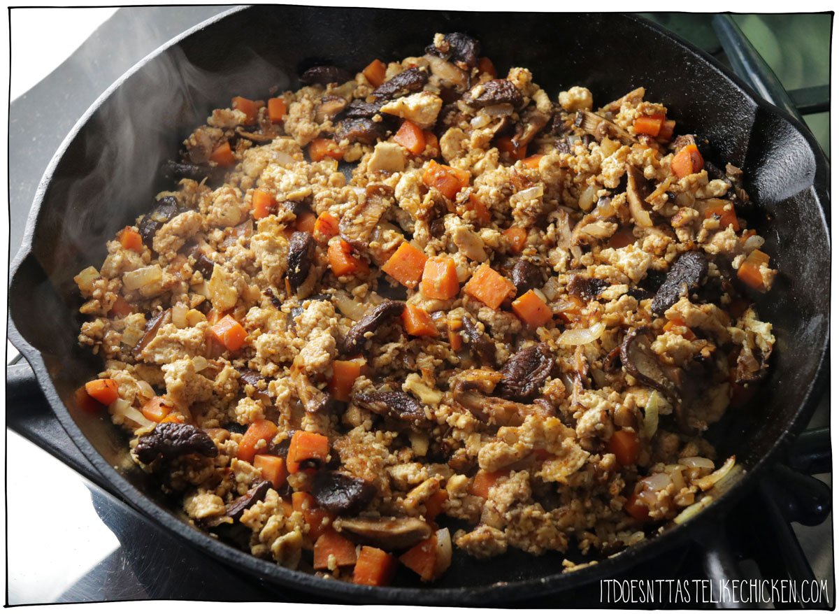 Add the mushrooms and seasonings.