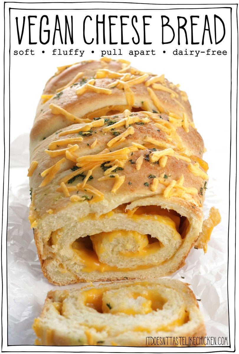 Indulge in the ultimate comfort food with this Vegan Cheese Bread recipe. This homemade cheesy bread is soft and fluffy and infused with the irresistible flavors and aromas of garlic, vegan butter, and swirls of gooey vegan cheese. Perfect for snacking or serving as a side dish with your favorite soup.