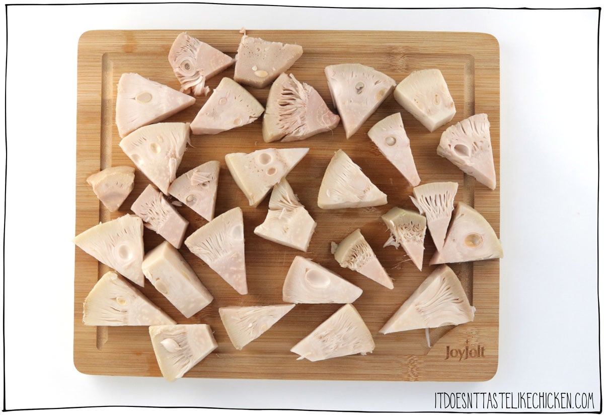 Slice the jackfruit into nugget sized pieces