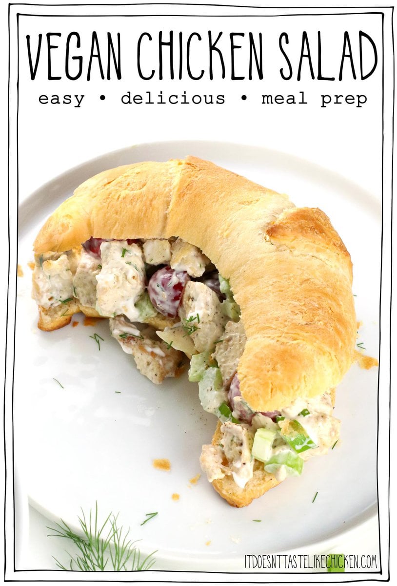 This Vegan Chicken Salad recipe is creamy, delicious, and perfect for sandwiches, wraps, or even served over salad greens. With simple ingredients and customizable options, it's easy to make for lunch or dinner, it's packed with protein, and it tastes oh-so-good!