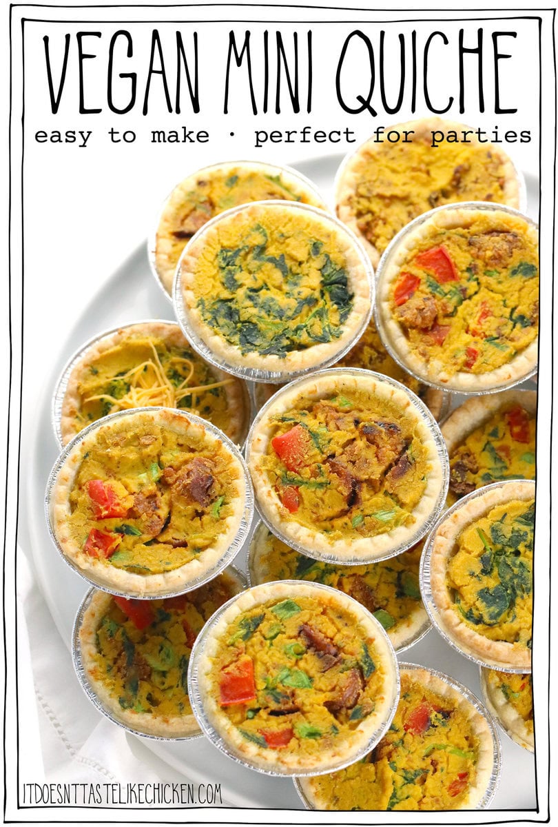 This Vegan Mini Quiche recipe is easy to make and the perfect bite-sized appetizer for any occasion, whether you're hosting a holiday gathering or planning a fancy brunch. With endless mix-and-match flavors, they’re fun to make and always a crowd-pleaser!
