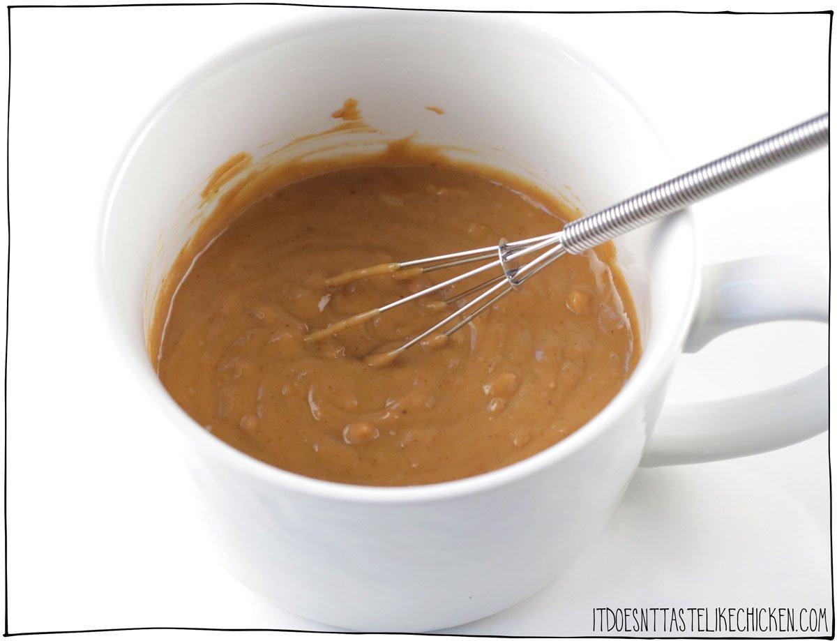 Mix up the simple peanut sauce.